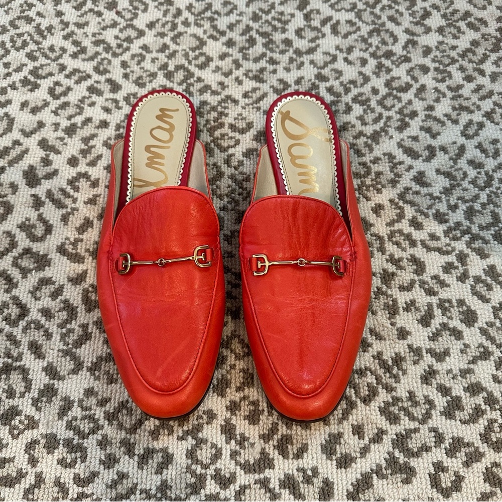 Sam Edelman Red Loafer Slides
